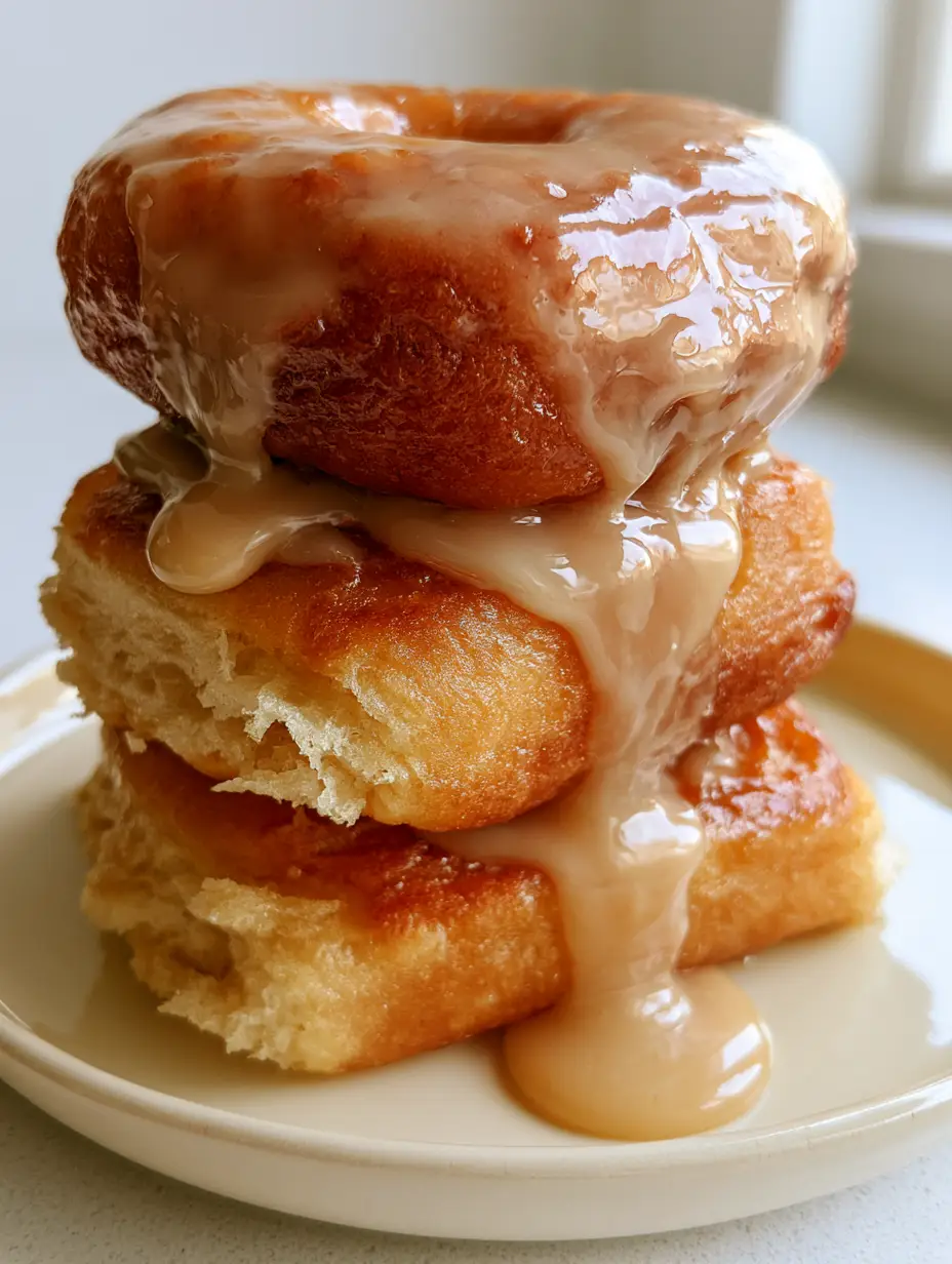 Extreme macro shot of the airy interior crumb of a golden-brown yeast maple donut bar. (maple donut bars)