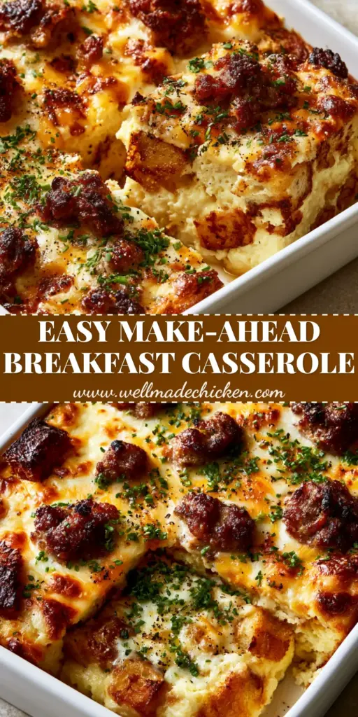 Sausage and Cheese Breakfast Casserole with Toasted Sourdough 4 A lifted slice of sausage and cheese breakfast casserole showing the fluffy egg custard and toasted sourdough interior topped with melted sharp cheddar and chives.