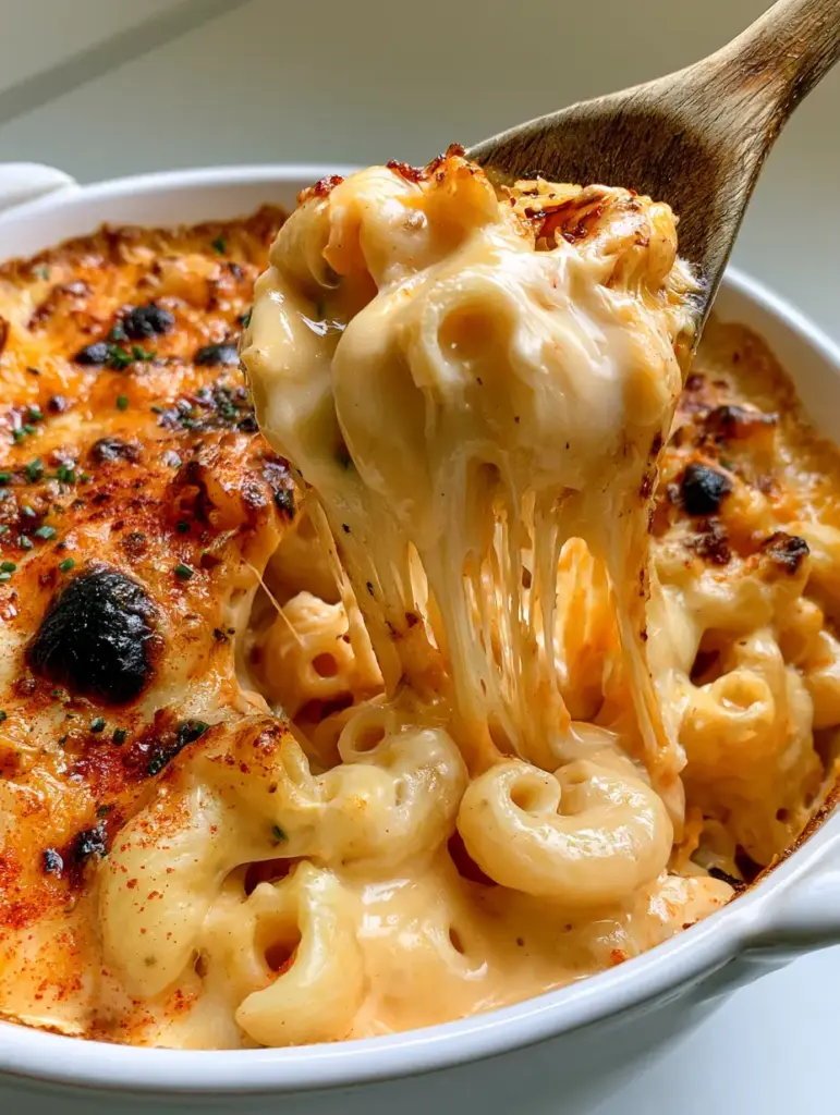 Creamy Baked Macaroni and Cheese: The Ultimate Ultra-Cheesy Recipe 1 Macro view of velvety pale-orange cheese sauce coating large elbow macaroni in a Creamy Baked Macaroni and Cheese dish.