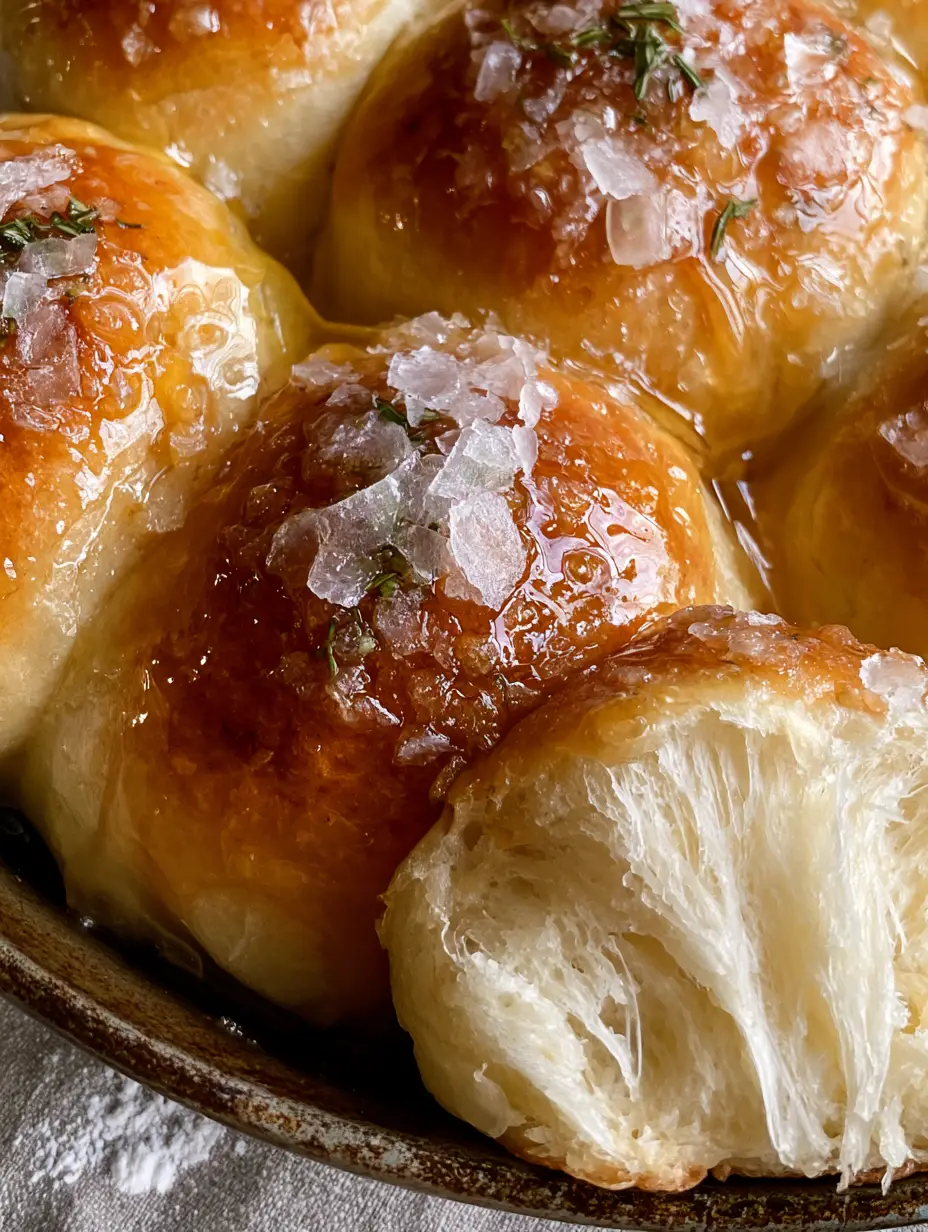 Macro shot of a dinner roll pulled apart showing steaming soft white bread fibers. (dinner rolls)