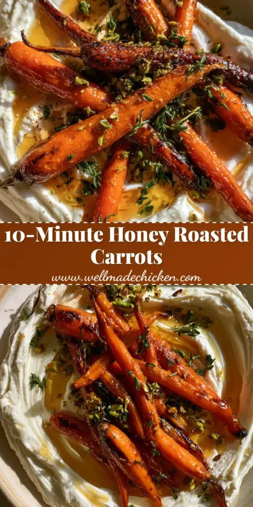 Roasted Carrots with Whipped Ricotta: The Ultimate Showstopper Side Dish 4 A tall vertical shot of Roasted Carrots with Whipped Ricotta featuring charred heirloom carrots on a bed of creamy cheese with honey drizzle.